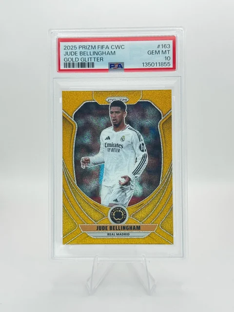 2025 Panini Prizm FIFA Club World Cup Jude Bellingham Gold Glitter /10, PSA 10
