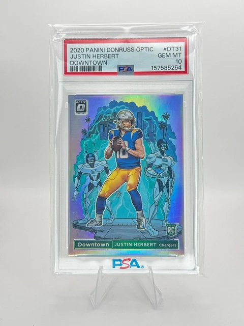 2020 Panini Donruss Optic Downtown Justin Herbert, PSA 10